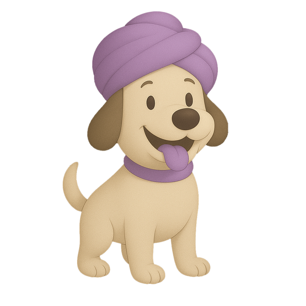 Hund mit Turban